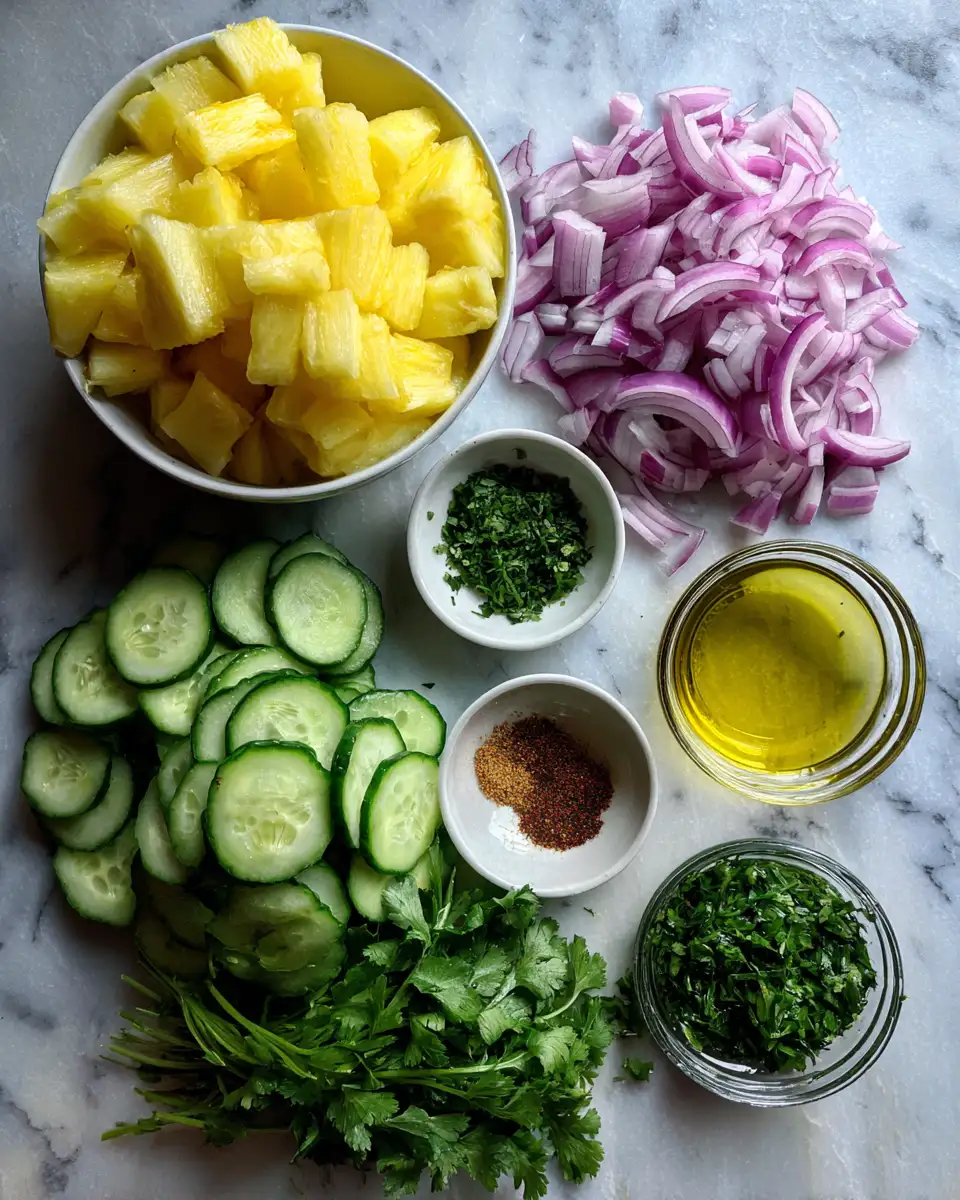 Ingredients for Refresh Your Taste Buds with a Zesty Pineapple Cucumber Salad