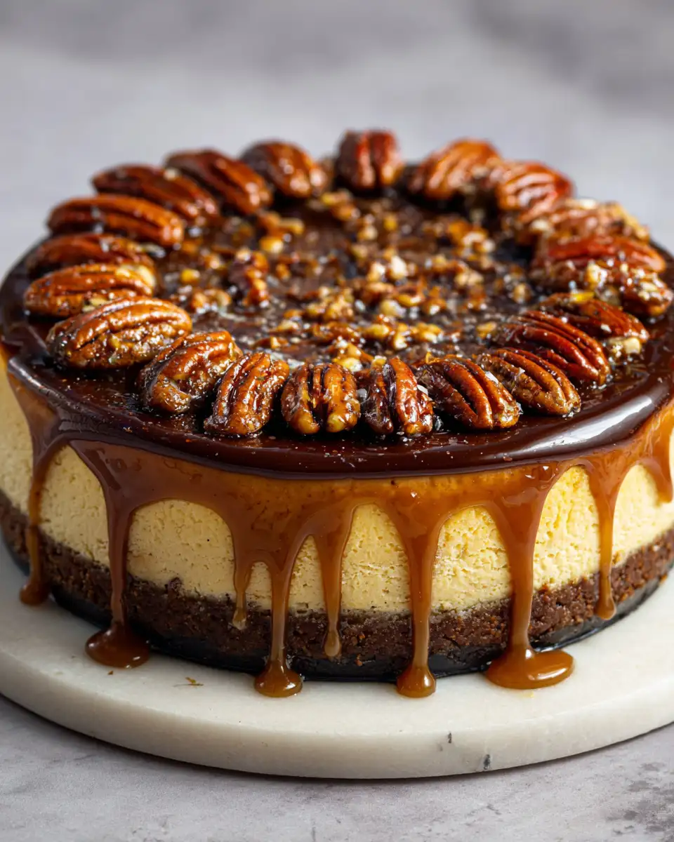 Final dish - Decadent Southern Pecan Pie Cheesecake: A Sweet Symphony of Flavors