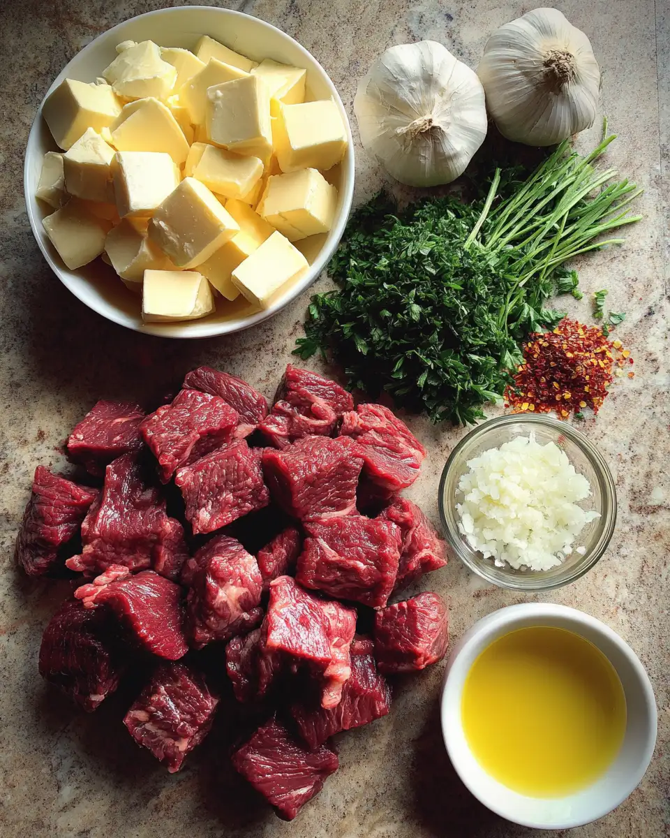 Savor the Flavor: Tender Steak Bites in Garlic Butter Delight 4 Ingredients for Savor the Flavor: Tender Steak Bites in Garlic Butter Delight