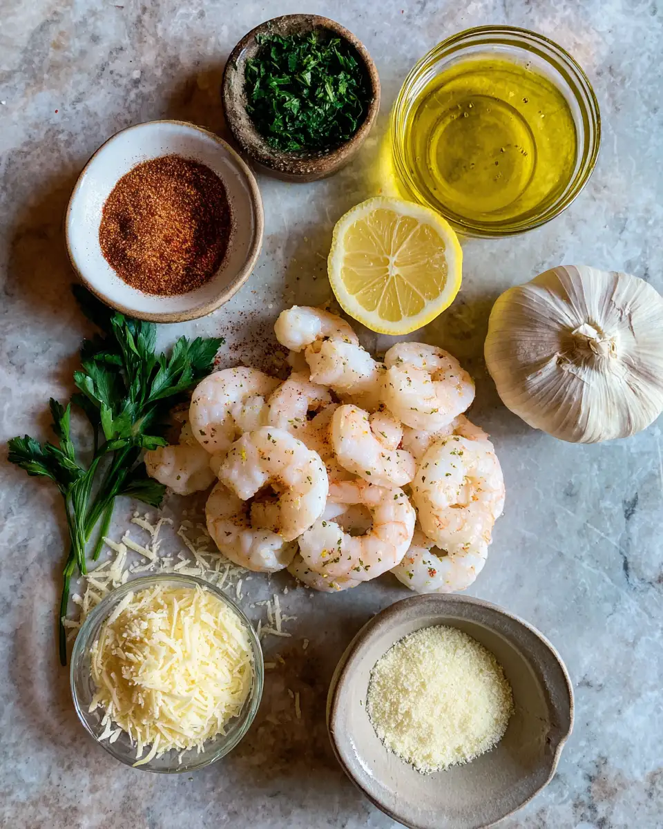 Ingredients for Crispy Delight: Air Fryer Garlic Parmesan Shrimp Magic