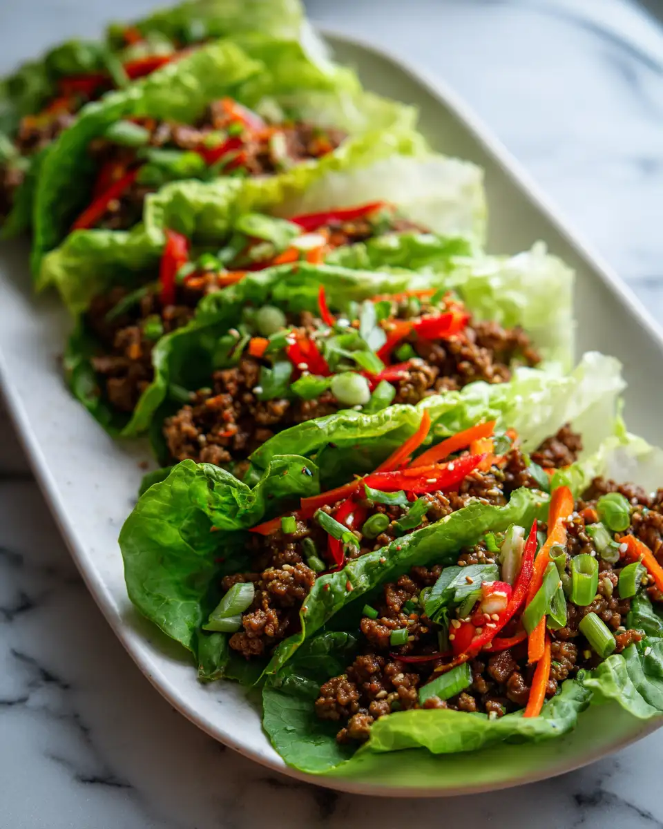 Savory Asian-Style Ground Beef Lettuce Wraps for a Flavorful Feast - Featured Image