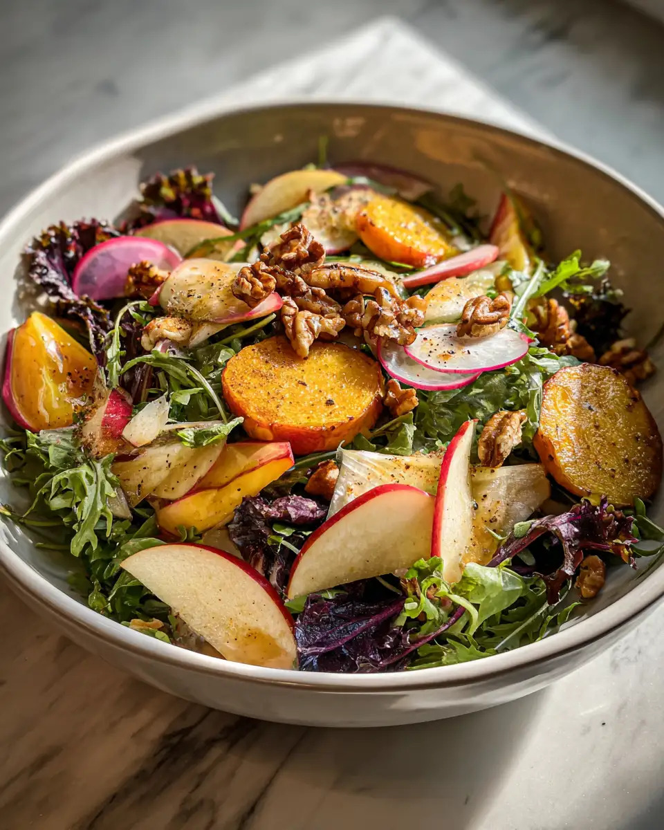 Final dish - Crisp and Colorful Autumn Harvest Salad with Apple Cider Vinaigrette