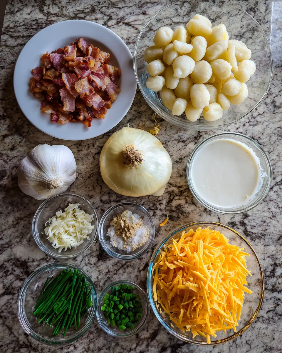 Creamy Bacon Cheddar Gnocchi Soup That Will Warm Your Soul 4 Ingredients for Creamy Bacon Cheddar Gnocchi Soup That Will Warm Your Soul