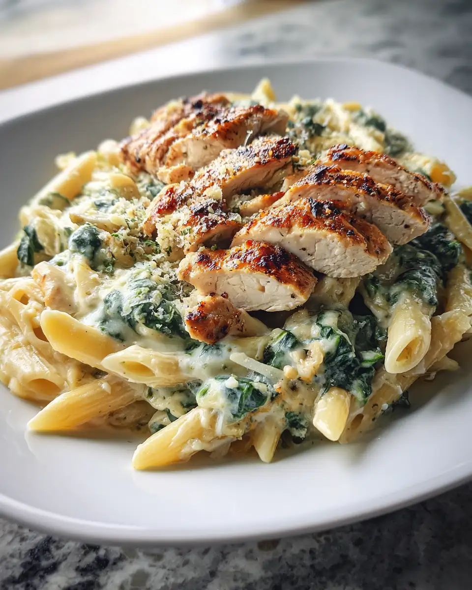 Irresistibly Creamy Baked Chicken and Spinach Alfredo Delight - Featured Image