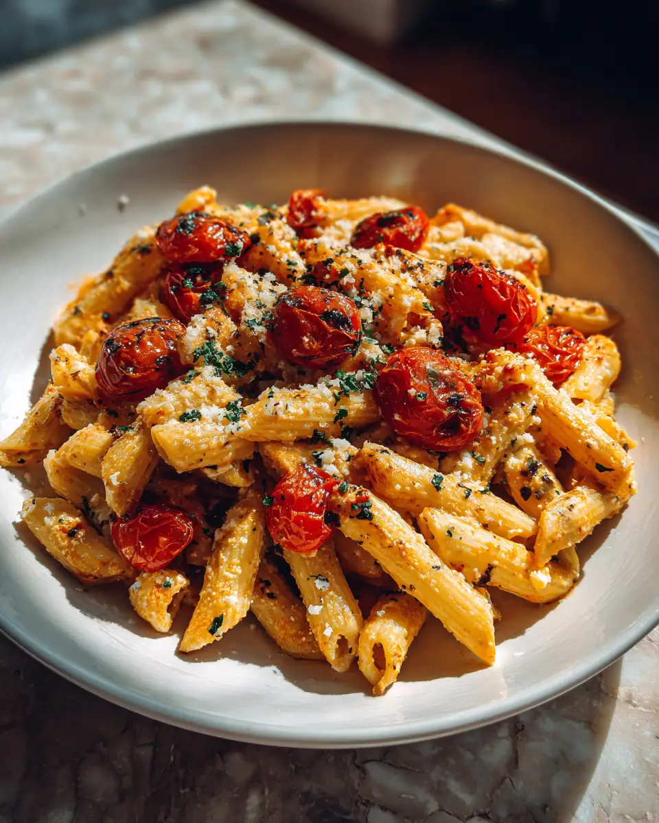 Final dish - Savor the Magic: Irresistible Baked Feta Pasta with Cherry Tomatoes