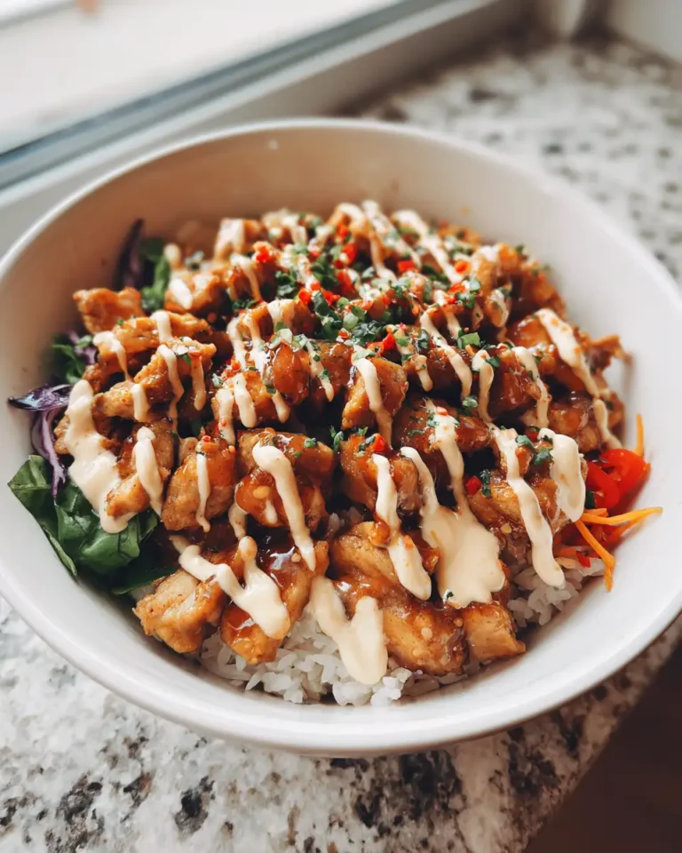 Bang Bang Chicken Bowl with Creamy Sauce: A Flavor Explosion in Every Bite - Featured Image