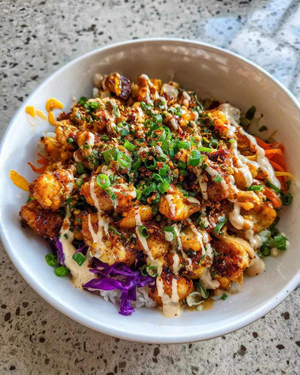 Final dish - Bang Bang Chicken Bowl with Creamy Sauce: A Flavor Explosion in Every Bite