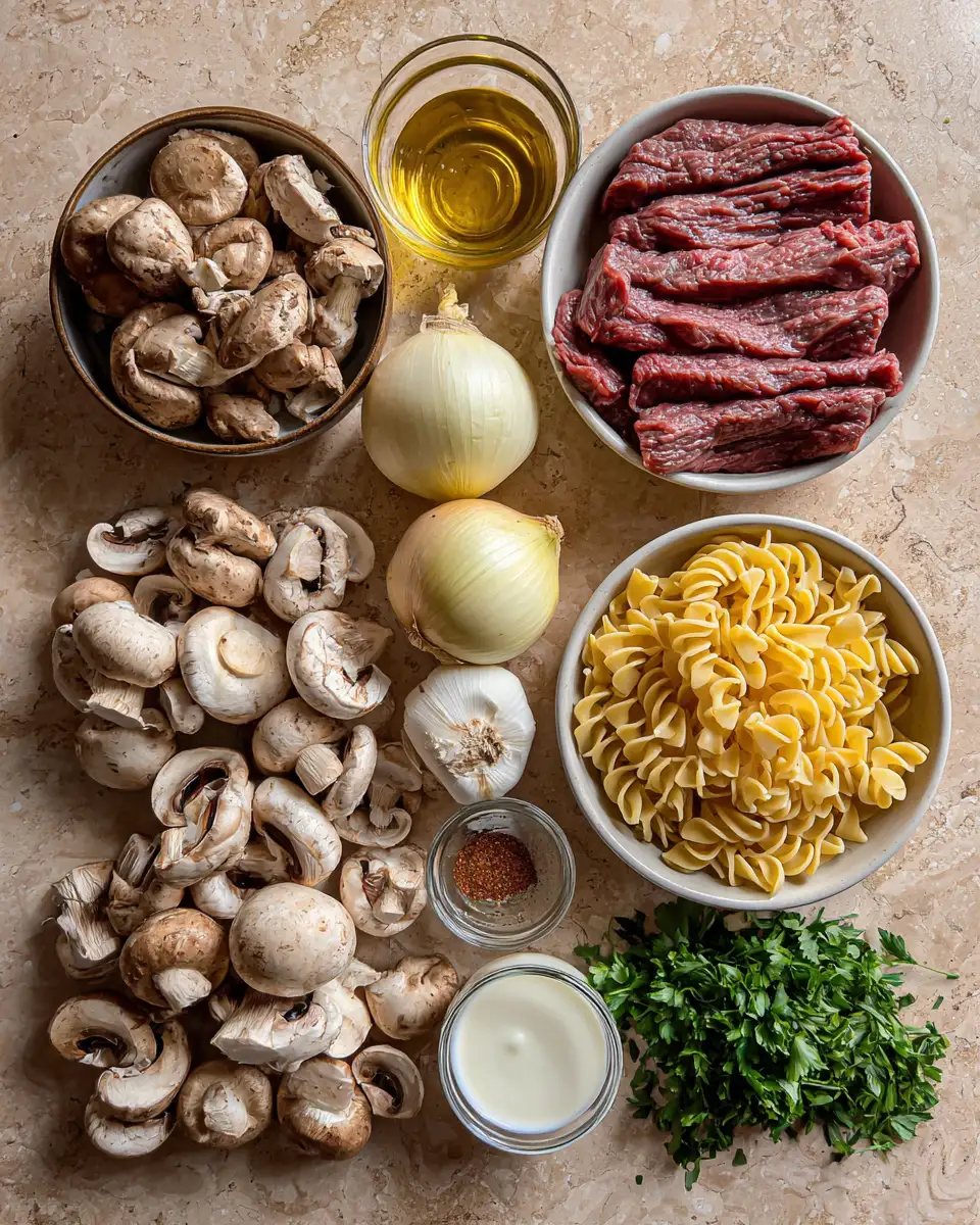 Ingredients for Savor the Flavor: Easy One-Pan Beef Stroganoff Skillet