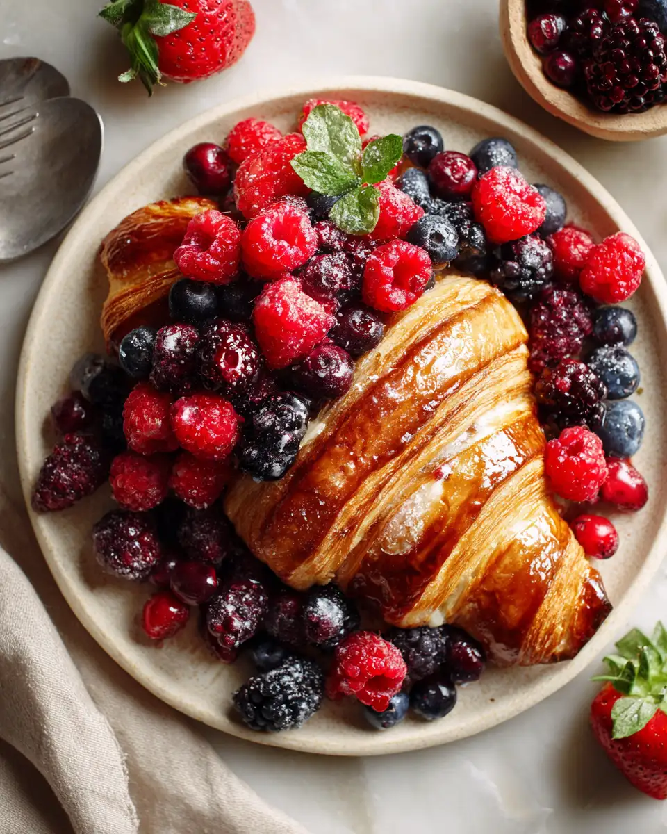 Berry Croissant Bake: A Sweet Symphony of Flaky Layers and Juicy Berries - Featured Image