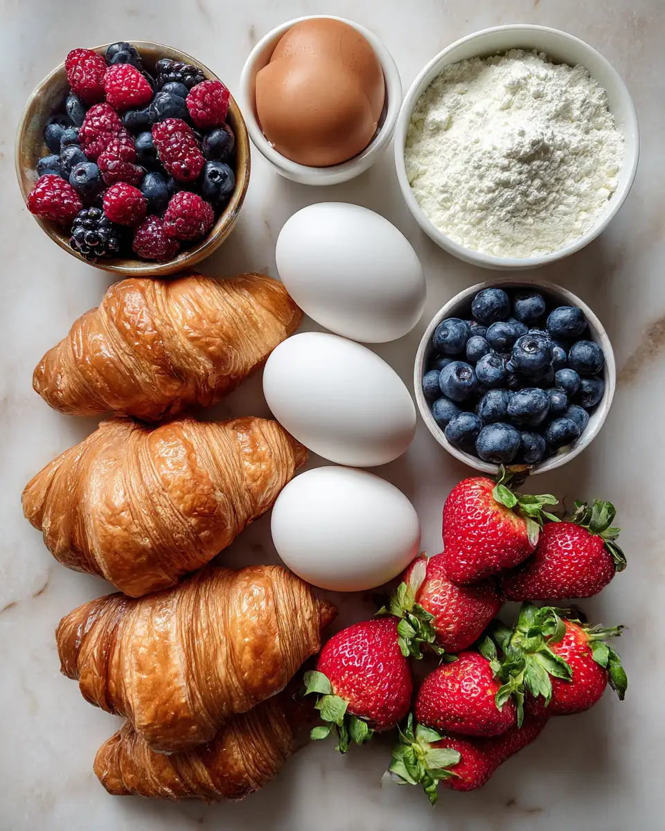 Ingredients for Berry Croissant Bake: A Sweet Symphony of Flaky Layers and Juicy Berries