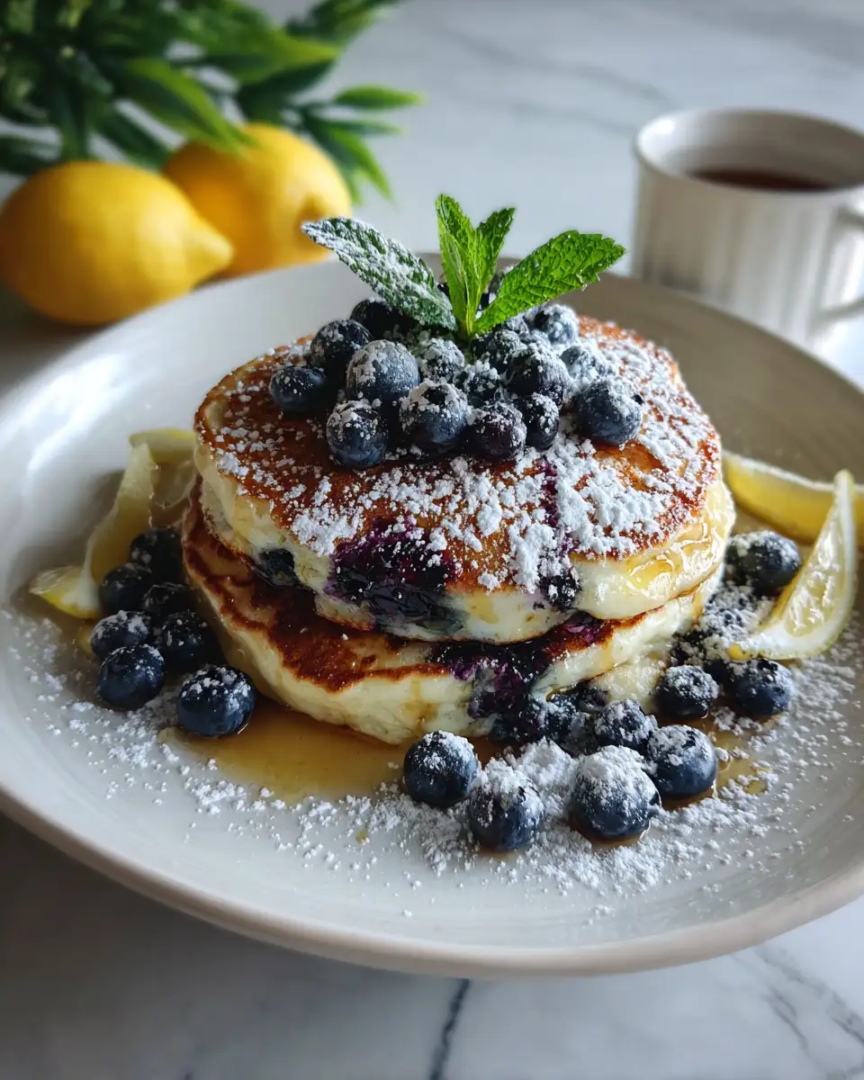 Bursting with Flavor: Blueberry Lemon Ricotta Pancakes Delight 6 Final dish - Bursting with Flavor: Blueberry Lemon Ricotta Pancakes Delight