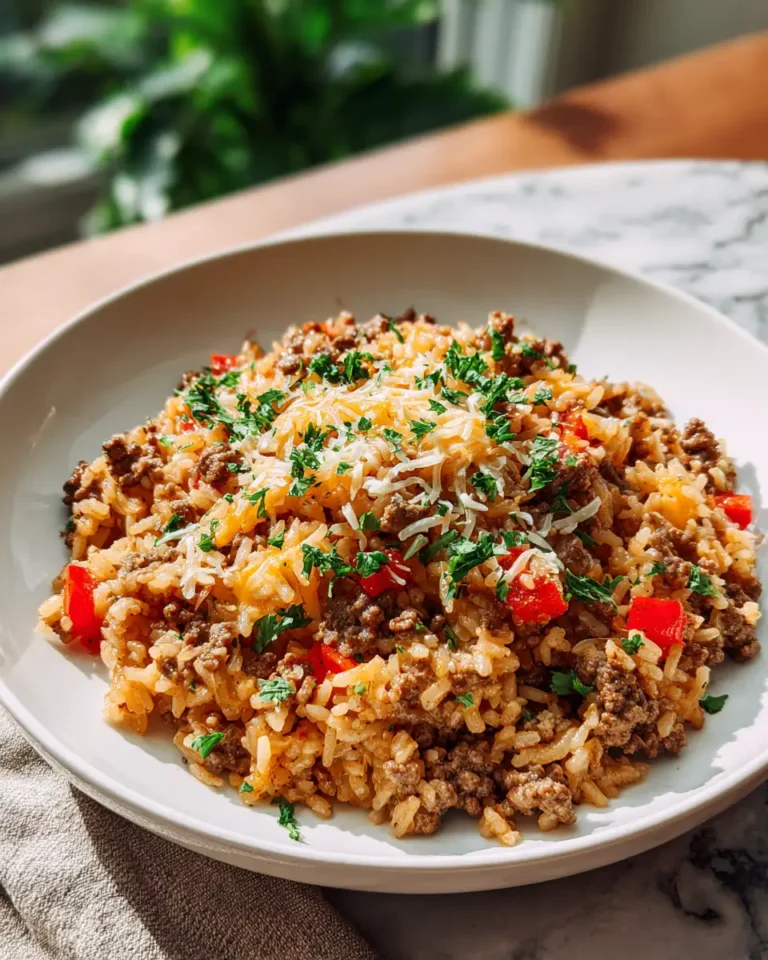 One-Pan Wonder: Cheesy Ground Beef and Rice Skillet Delight - Featured Image