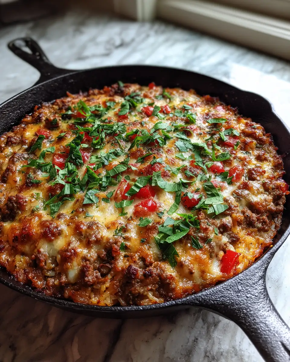 Final dish - One-Pan Wonder: Cheesy Ground Beef and Rice Skillet Delight
