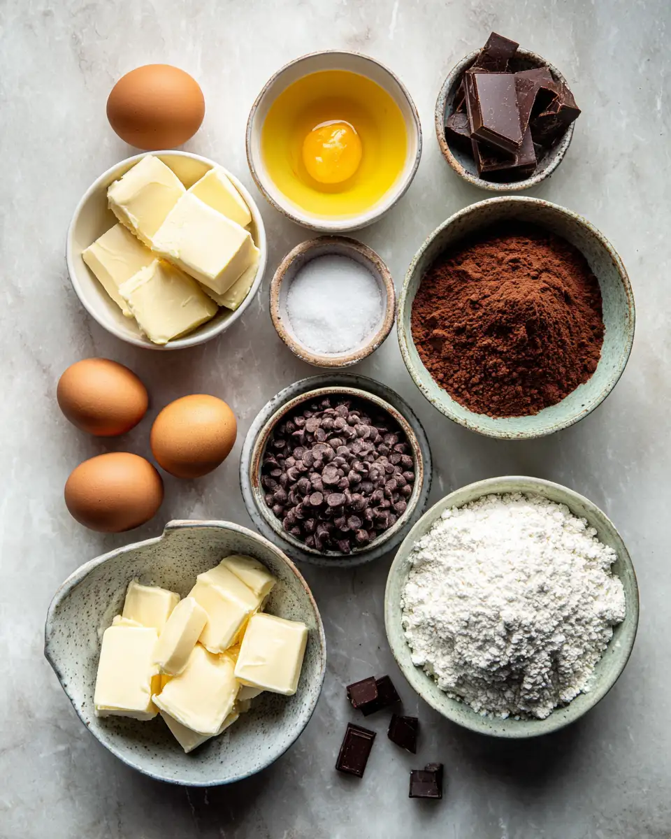 Ingredients for Decadent Delight: The Ultimate Chocolate Fudge Brownie Cake Experience