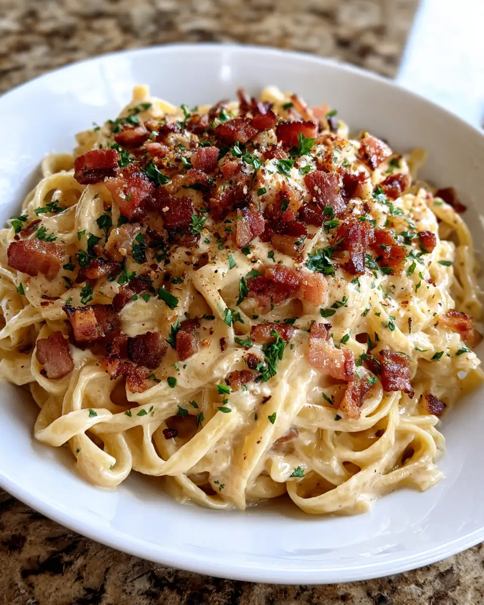 Final dish - Indulge in Irresistible Comfort with Creamy Bacon Carbonara