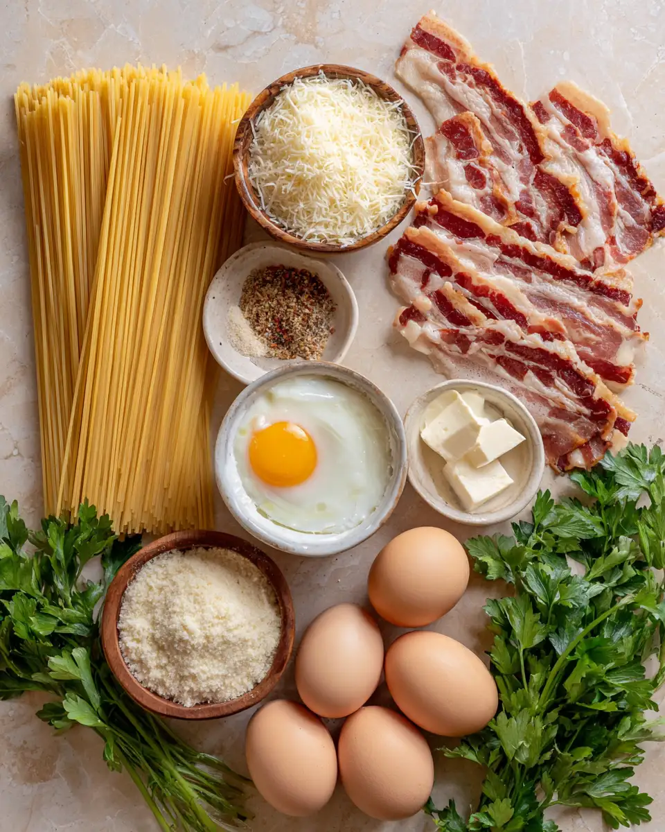 Ingredients for Indulge in Irresistible Comfort with Creamy Bacon Carbonara