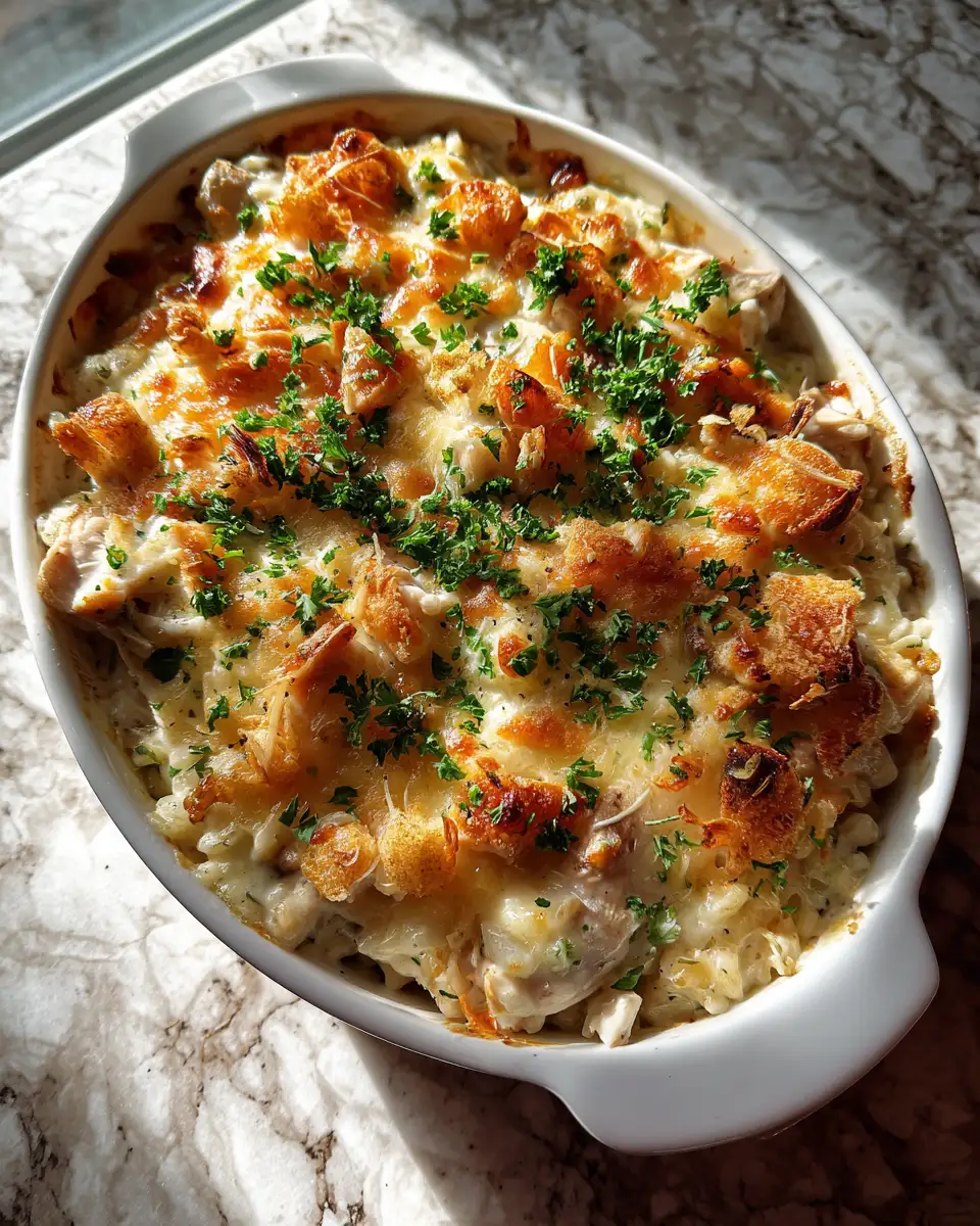 Ultimate Comfort: Creamy Chicken and Rice Casserole Delight 6 Final dish - Ultimate Comfort: Creamy Chicken and Rice Casserole Delight