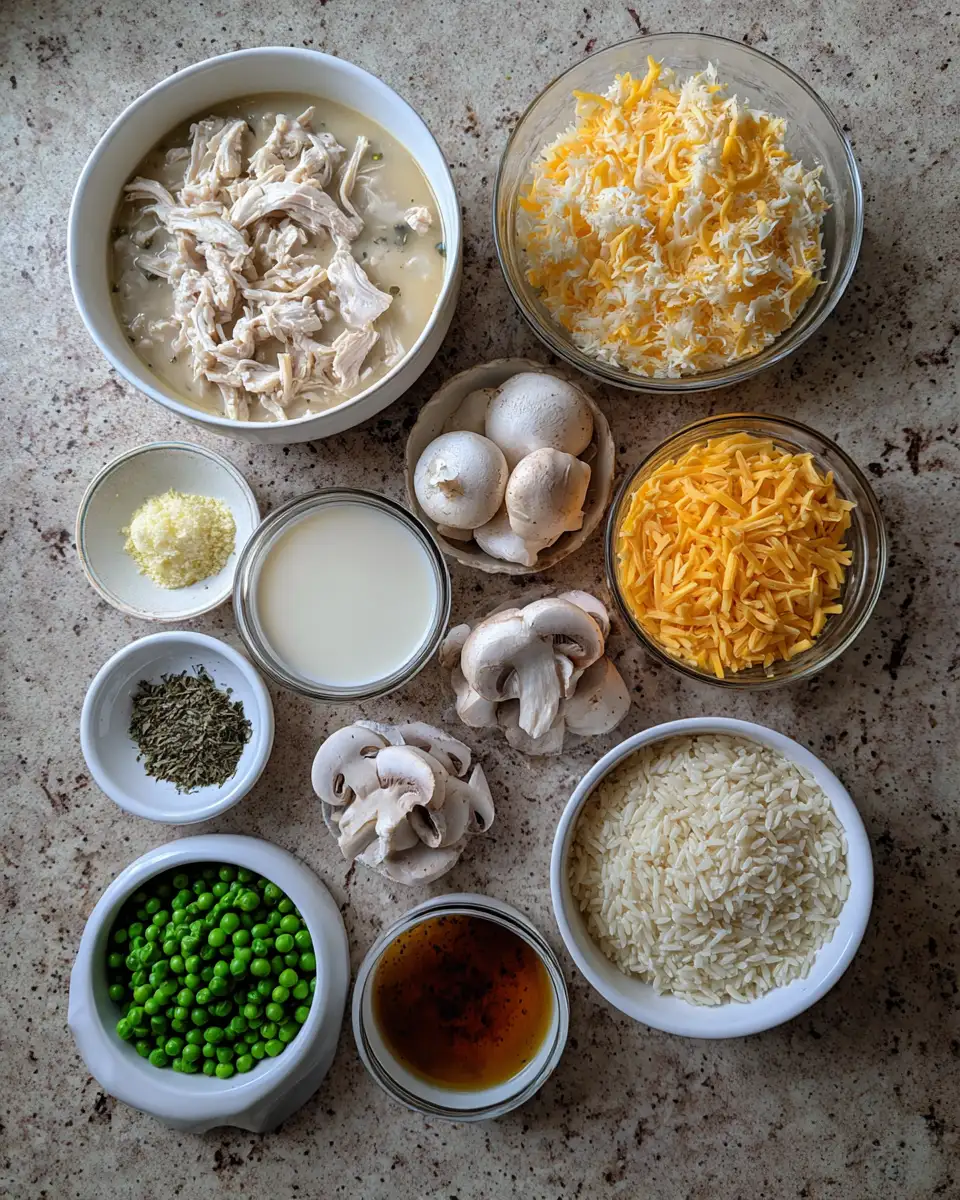Ultimate Comfort: Creamy Chicken and Rice Casserole Delight 4 Ingredients for Ultimate Comfort: Creamy Chicken and Rice Casserole Delight
