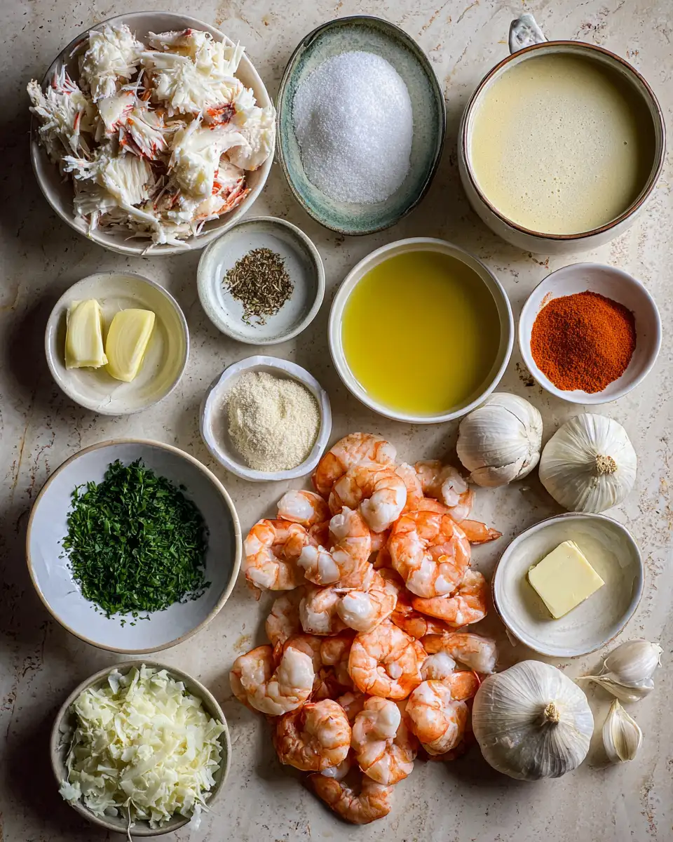 Dive into Decadence: Creamy Crab and Shrimp Seafood Bisque Bliss 4 Ingredients for Dive into Decadence: Creamy Crab and Shrimp Seafood Bisque Bliss