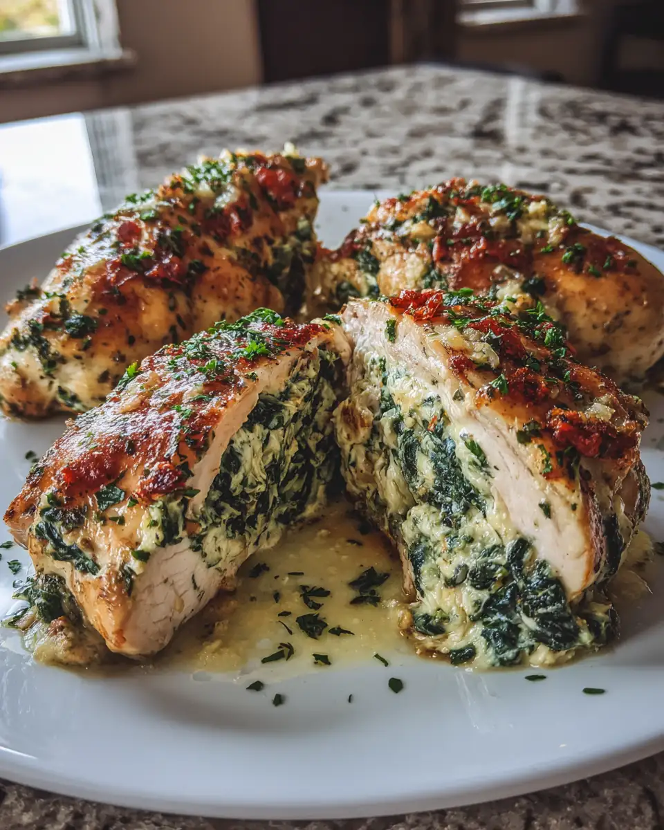 Final dish - Indulge in Decadence: Creamy Spinach Stuffed Chicken Breast Delight