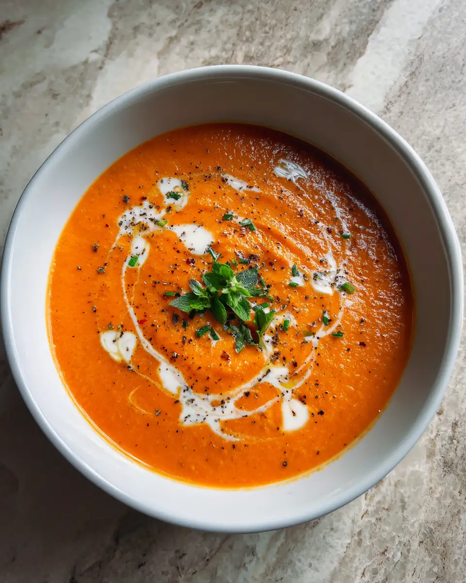 Final dish - Indulge in Comfort: The Ultimate Creamy Tomato Basil Soup Recipe