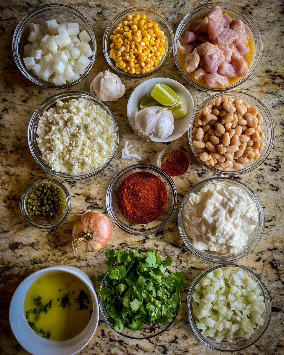 Ingredients for Savor the Comfort: Creamy White Chicken Chili Delight