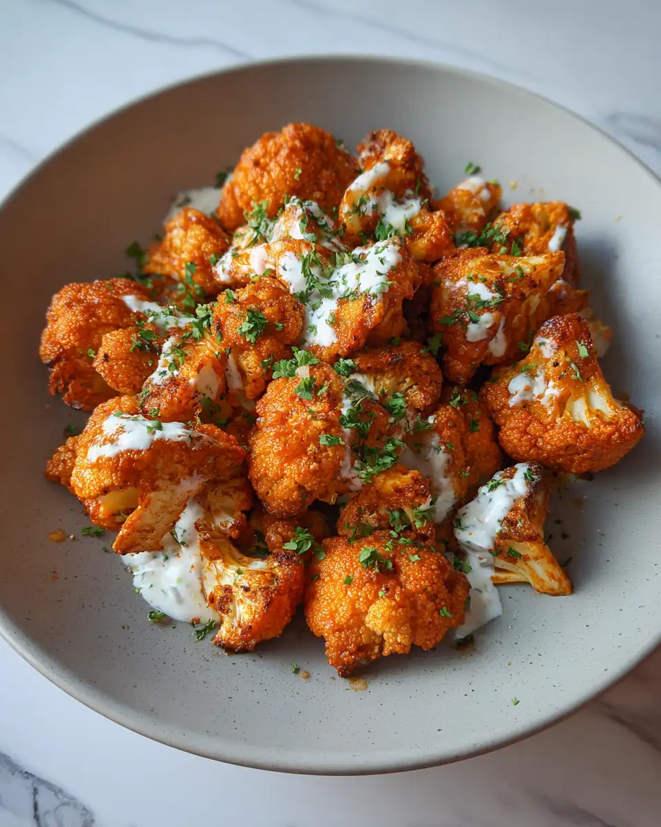 Final dish - Irresistibly Crispy Buffalo Cauliflower Bites That Will Wow Your Tastebuds