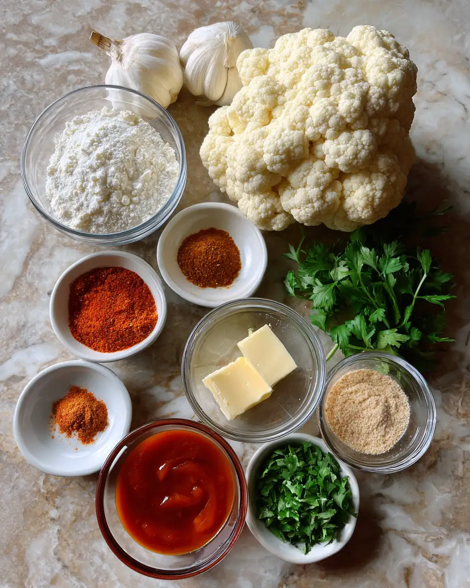 Ingredients for Irresistibly Crispy Buffalo Cauliflower Bites That Will Wow Your Tastebuds