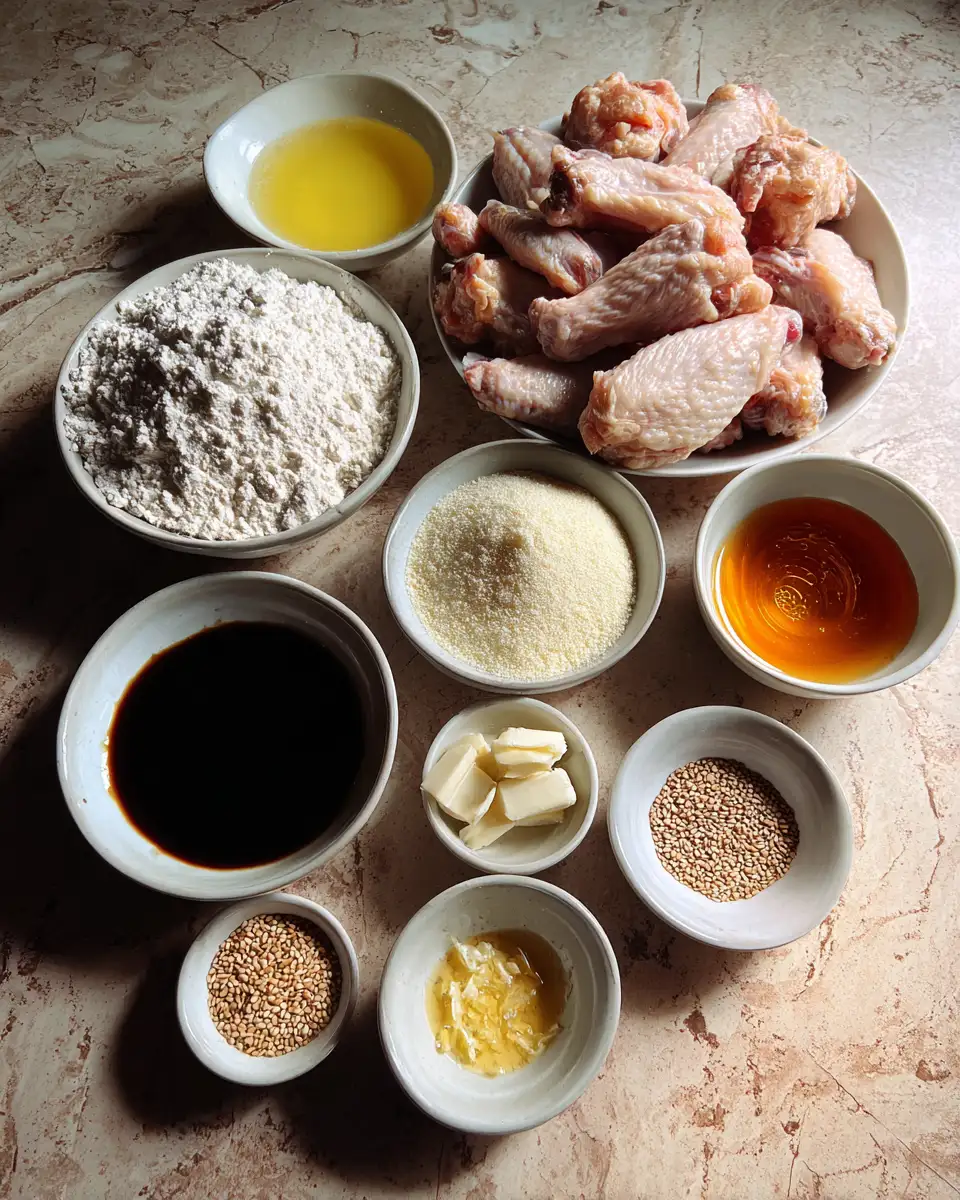 Ingredients for Irresistibly Crispy Honey Garlic Wings That Will Make Your Taste Buds Sing