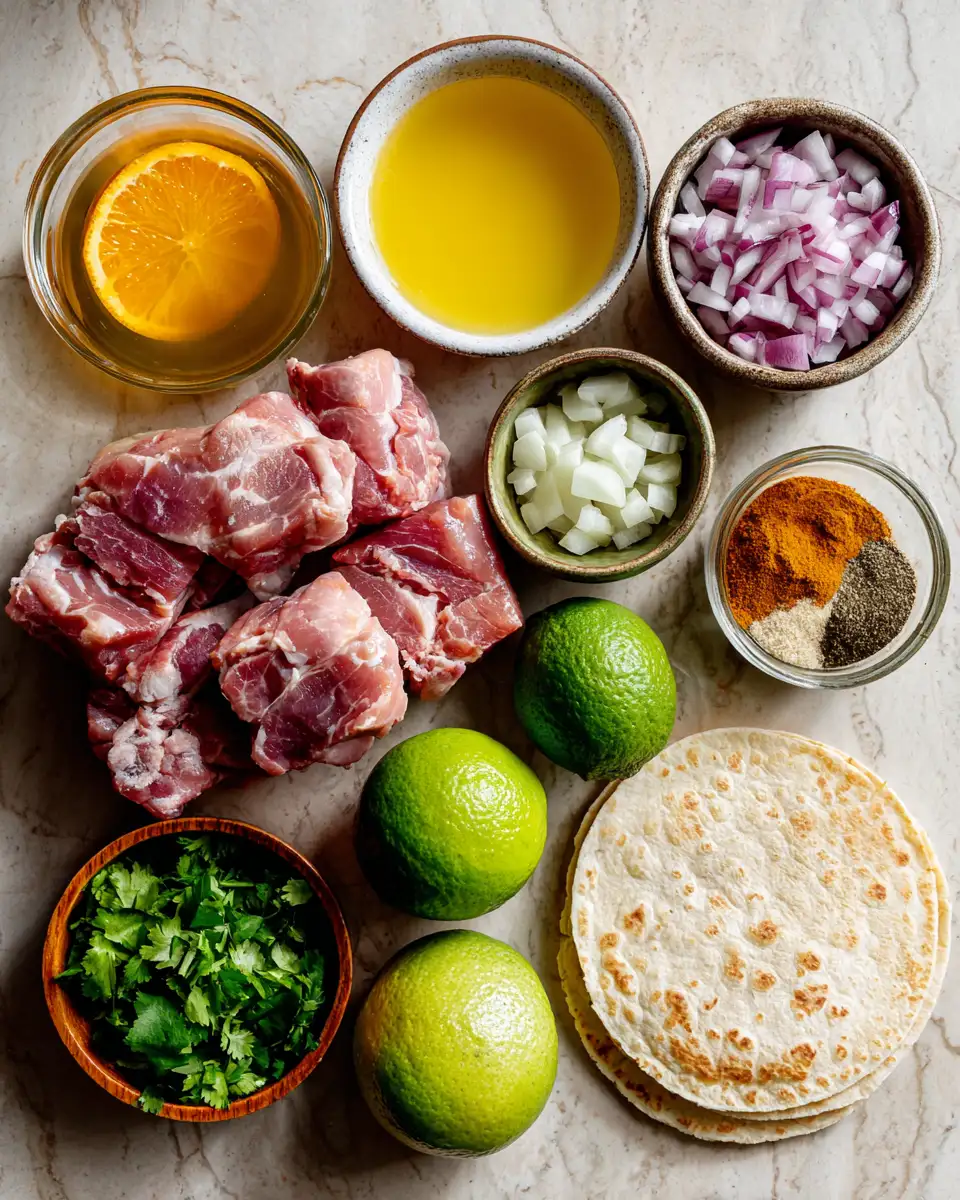 Ingredients for Savor the Ultimate Crispy Slow Cooker Carnitas Experience