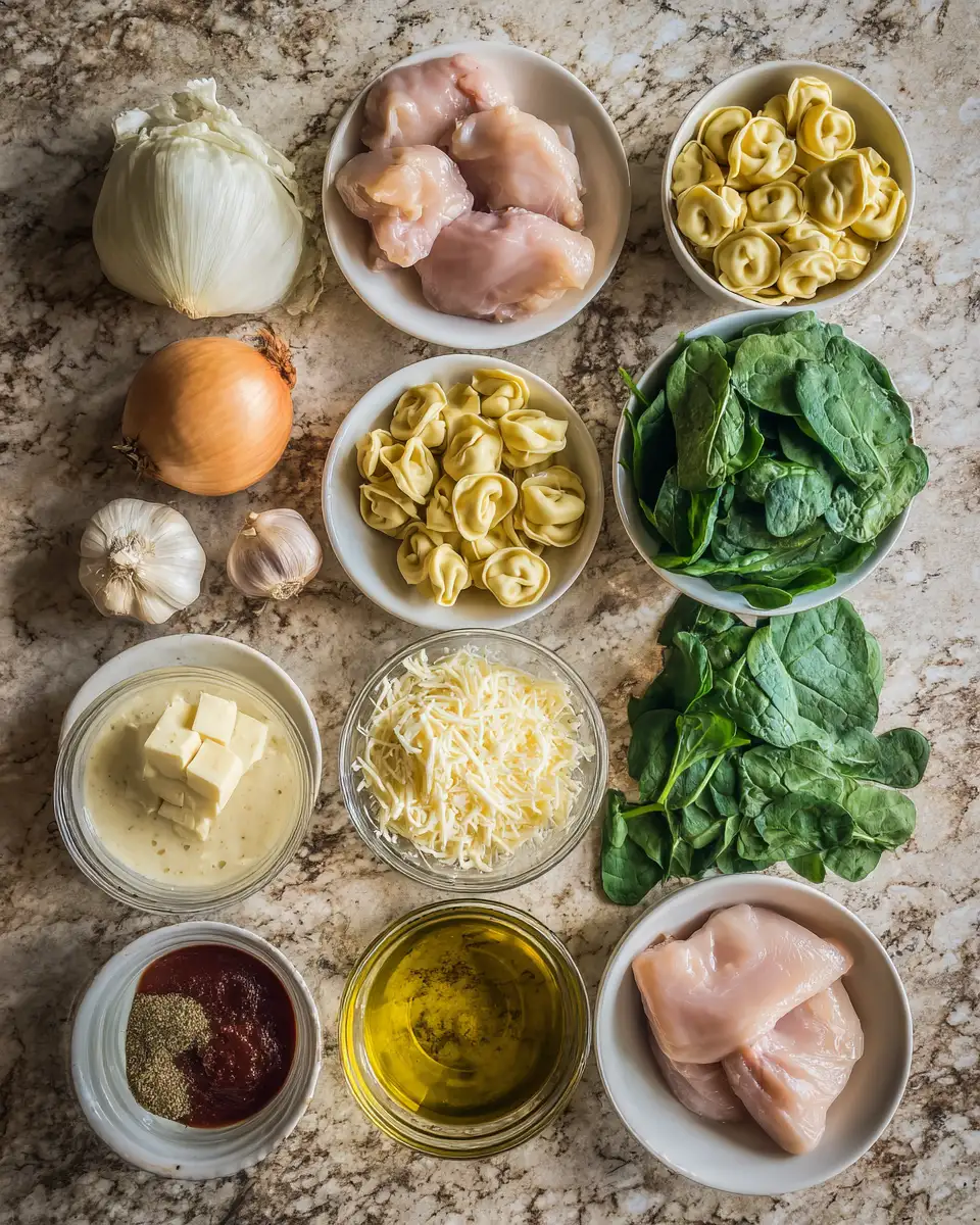 Ingredients for CrockPot Chicken Tortellini: The Ultimate Comfort Dish Made Easy