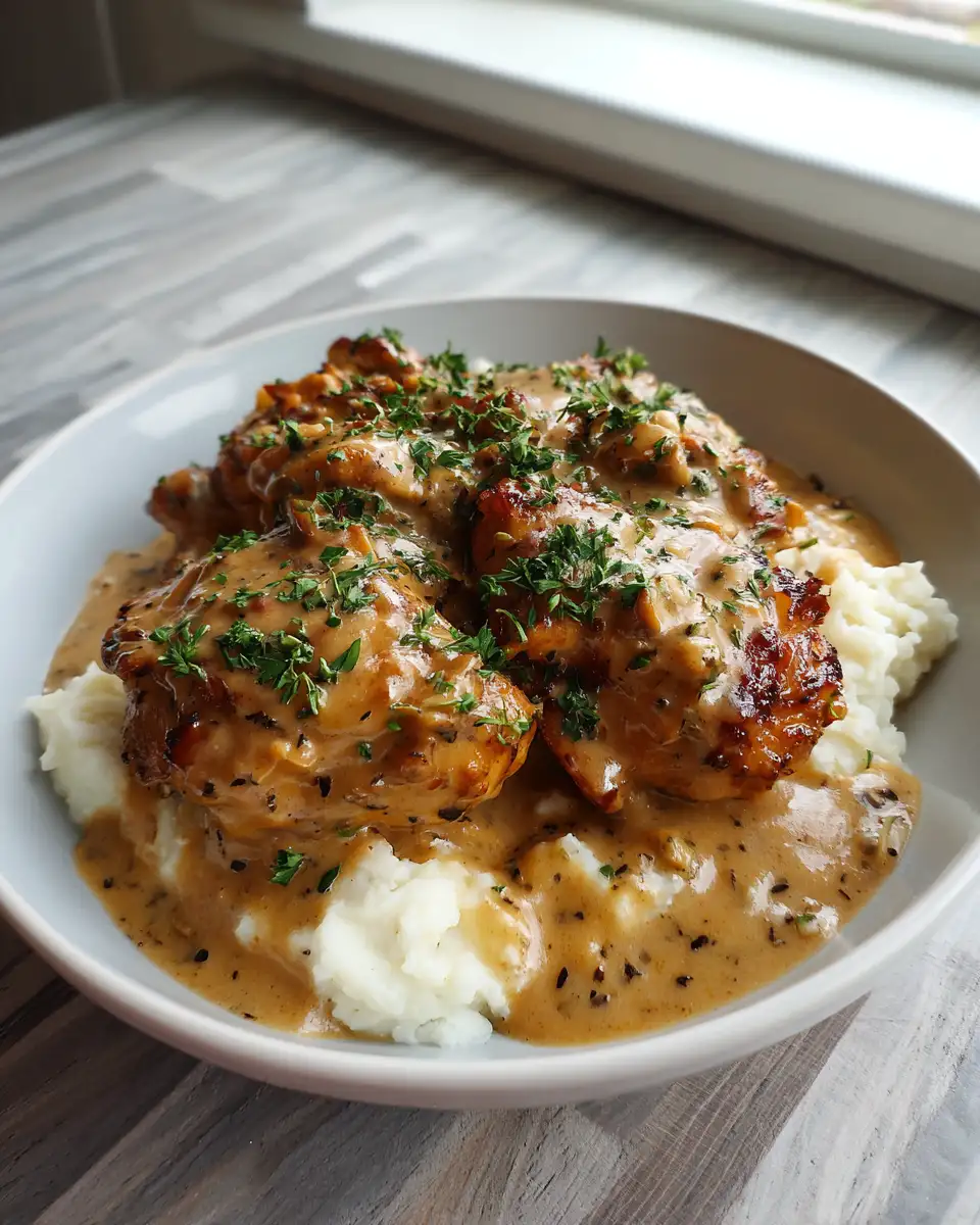 Effortless Comfort: Easy Crockpot Chicken and Gravy Recipe 6 Final dish - Effortless Comfort: Easy Crockpot Chicken and Gravy Recipe