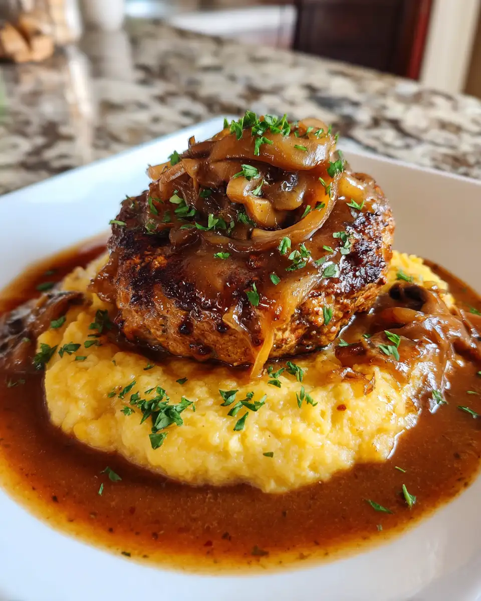 Savory Fusion: Elevate Dinner with French Onion Salisbury Steak 6 Final dish - Savory Fusion: Elevate Dinner with French Onion Salisbury Steak