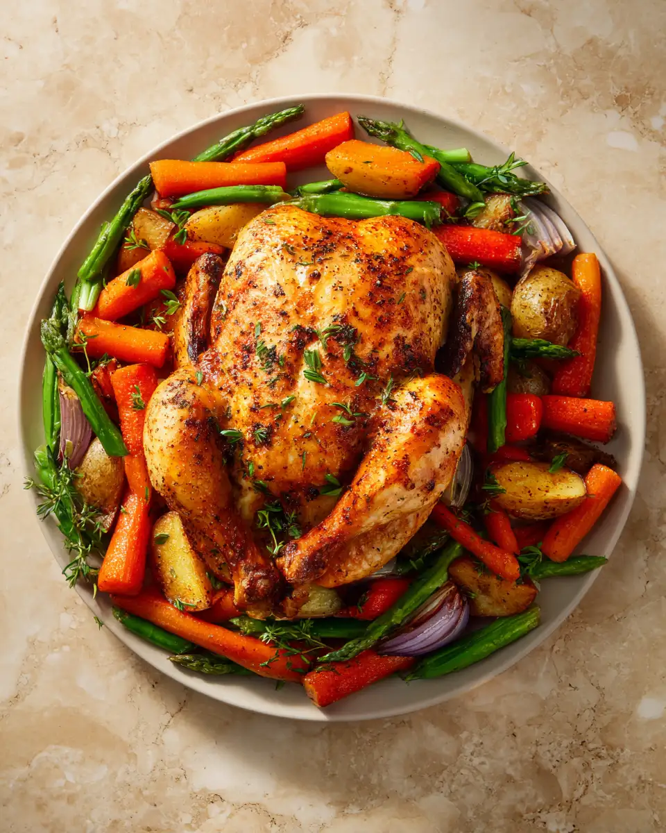 Final dish - Perfectly Savory: Garlic Butter Roasted Chicken and Veggies Delight