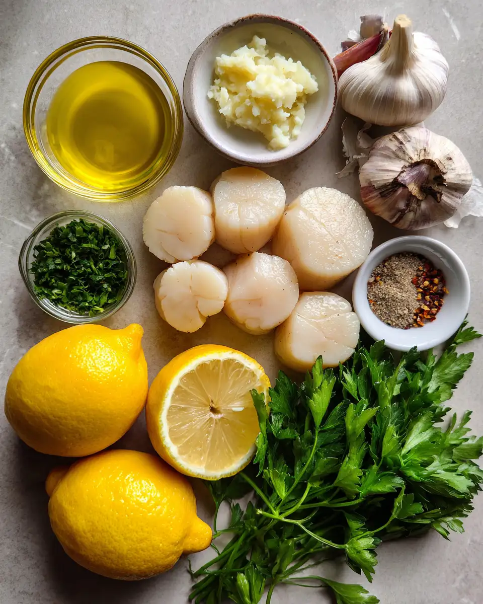 Ingredients for Irresistible Garlic Butter Scallops That Will Melt in Your Mouth