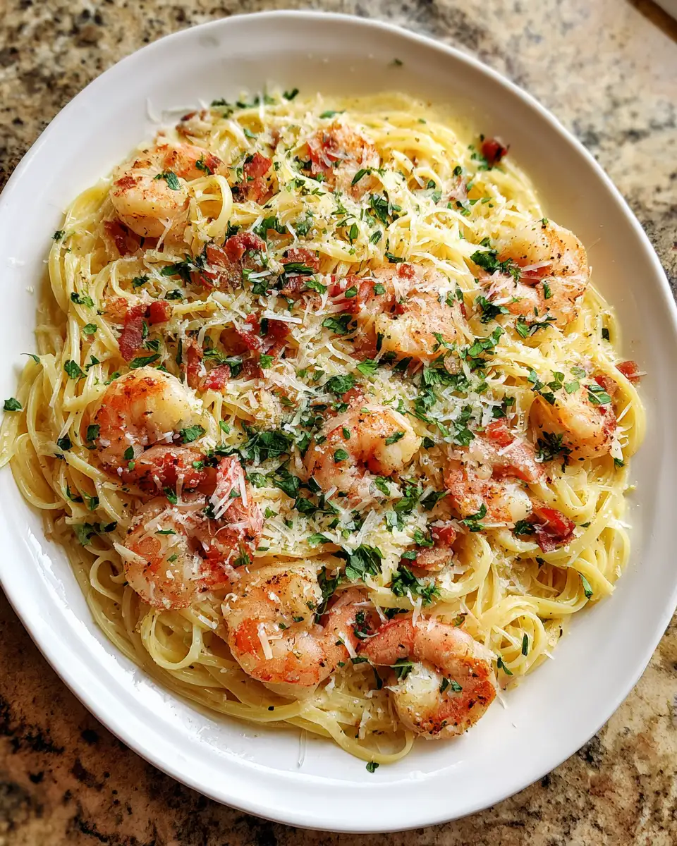 Final dish - Savor the Symphony: Garlic Butter Shrimp Pasta Delight
