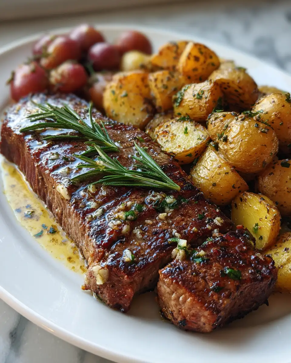 Final dish - Sizzling Garlic Butter Steak and Potatoes: A Match Made in Culinary Heaven