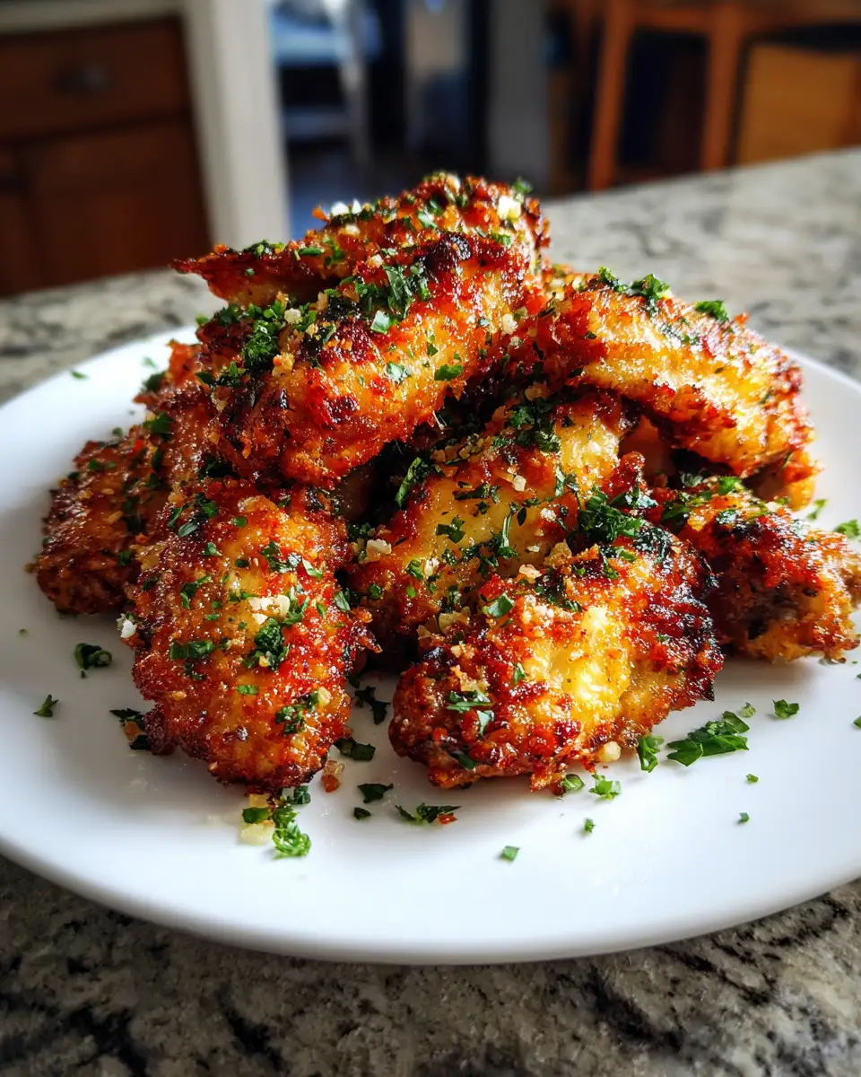 Final dish - Crispy Garlic Parmesan Chicken Wings That Will Make Your Taste Buds Sing