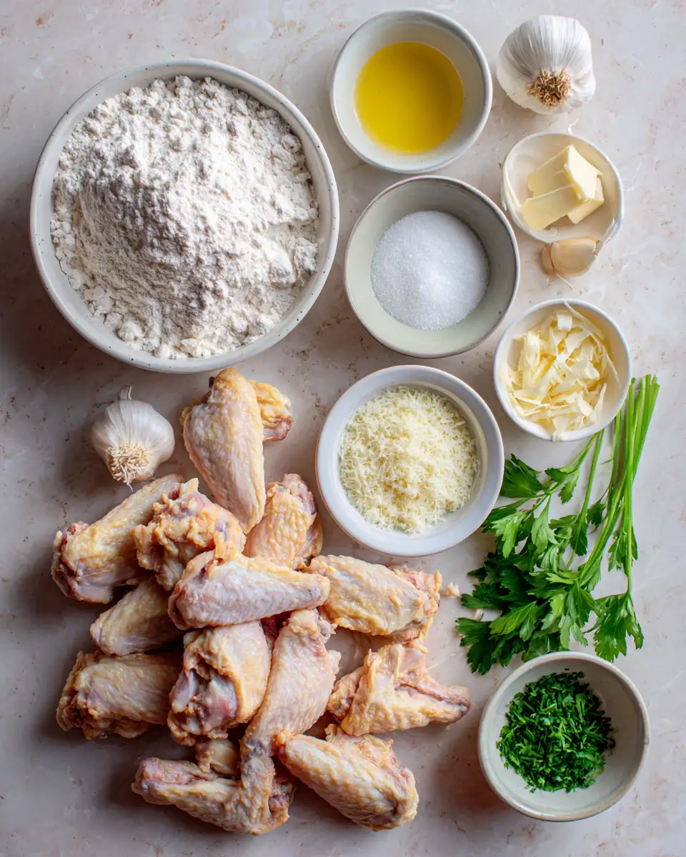 Ingredients for Crispy Garlic Parmesan Chicken Wings That Will Make Your Taste Buds Sing