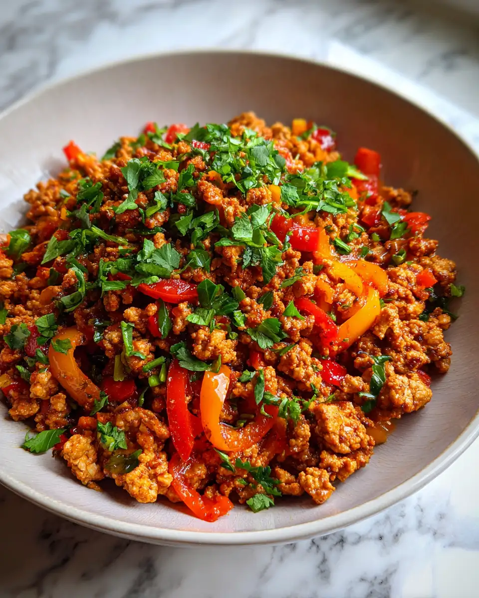 Final dish - Spice Up Your Dinner: Delicious Ground Turkey and Peppers Recipe
