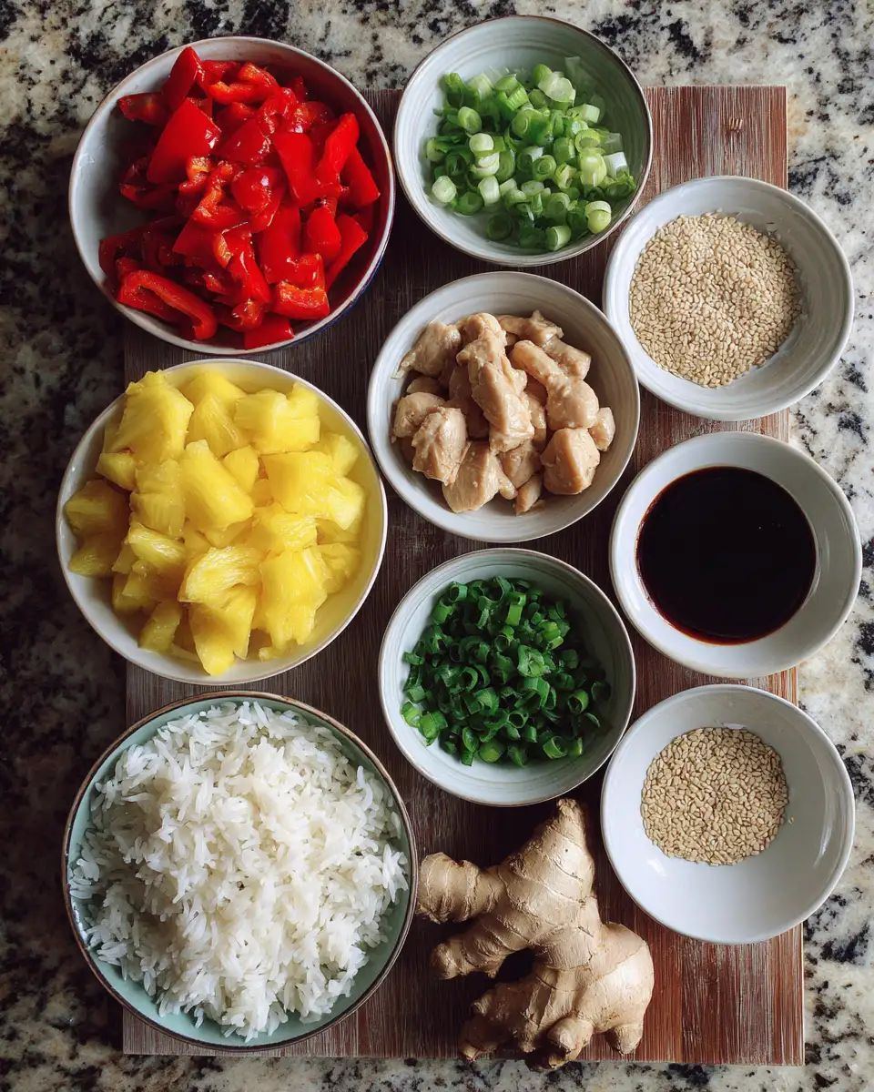 Ingredients for Tropical Flavor Explosion: Discover the Ultimate Hawaiian Chicken Bowl