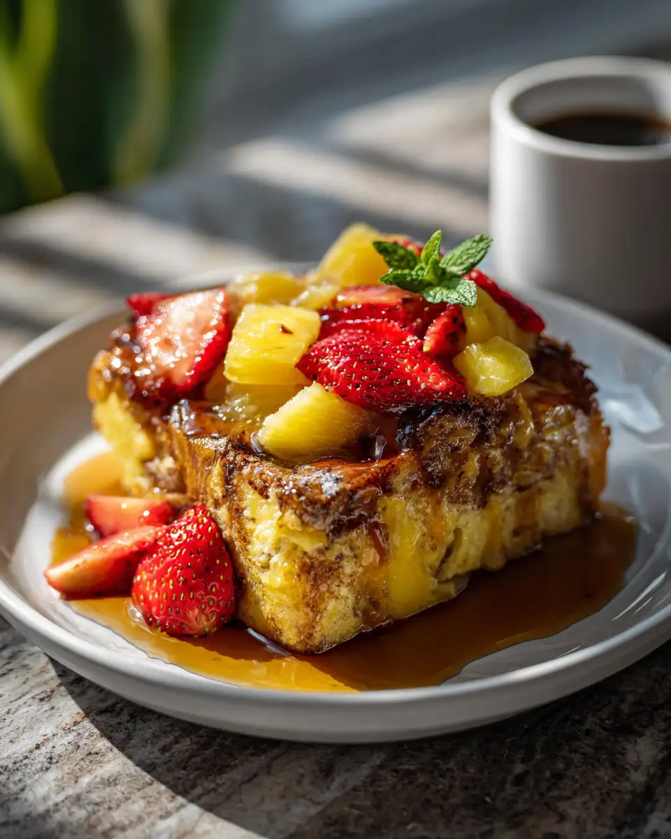 Tropical Morning Delight: Hawaiian Roll French Toast Bake Bliss - Featured Image