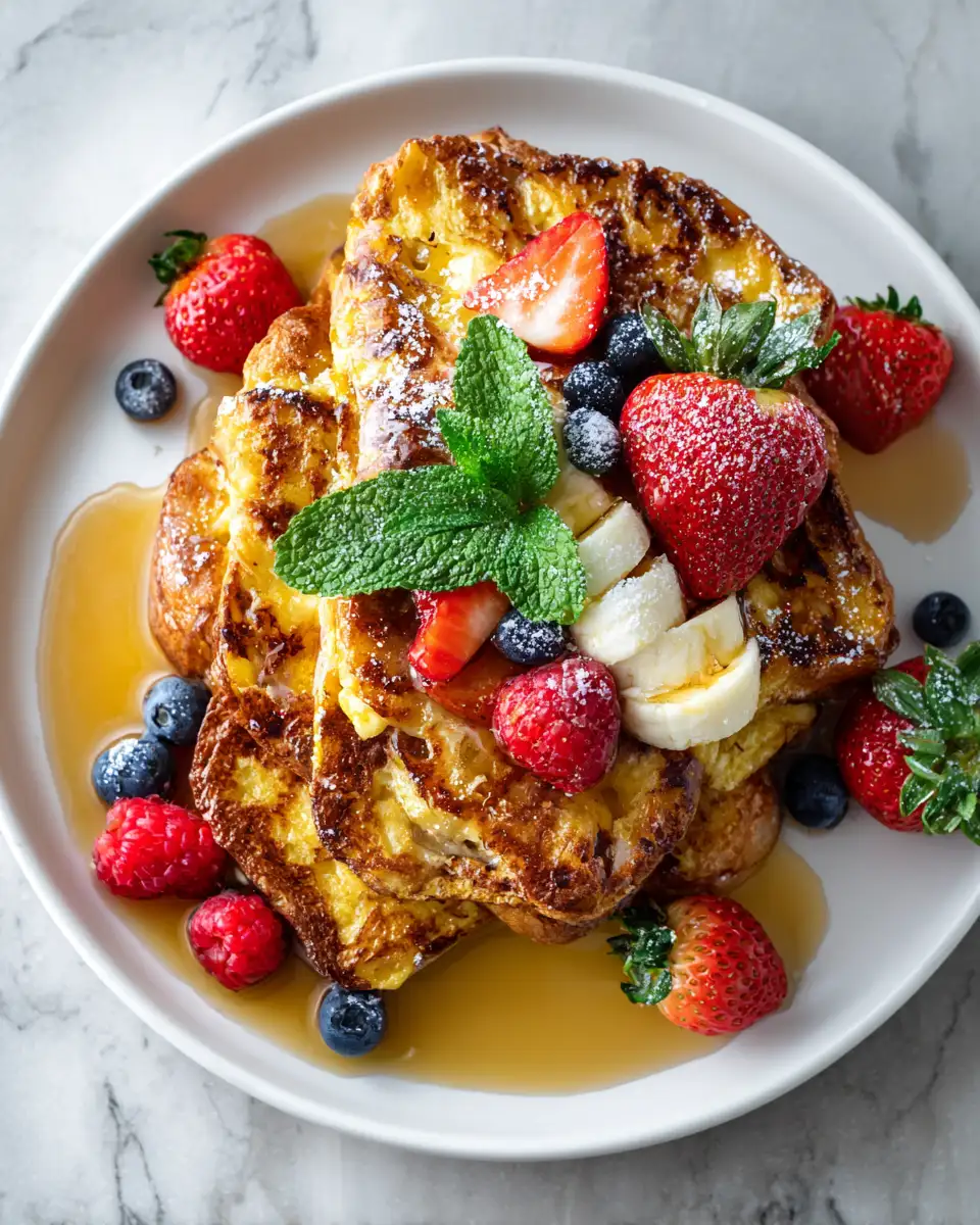 Tropical Morning Delight: Hawaiian Roll French Toast Bake Bliss 6 Final dish - Tropical Morning Delight: Hawaiian Roll French Toast Bake Bliss