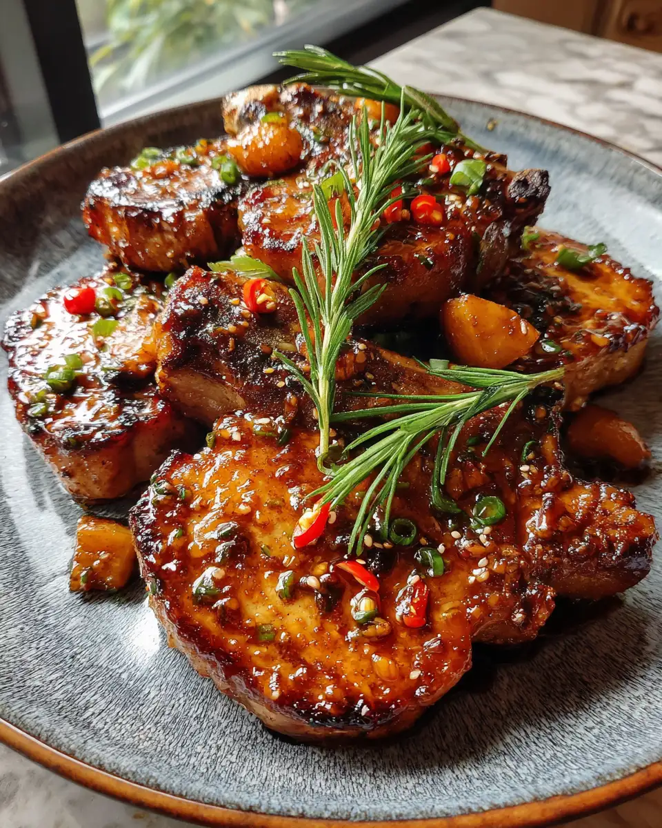 Sweet & Savory Sensation: Irresistible Honey Garlic Pork Chops 6 Final dish - Sweet & Savory Sensation: Irresistible Honey Garlic Pork Chops