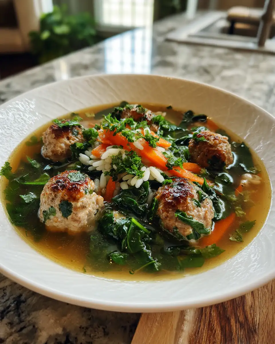 Final dish - Savor the Romance of Italian Wedding Soup: A Cozy Culinary Delight