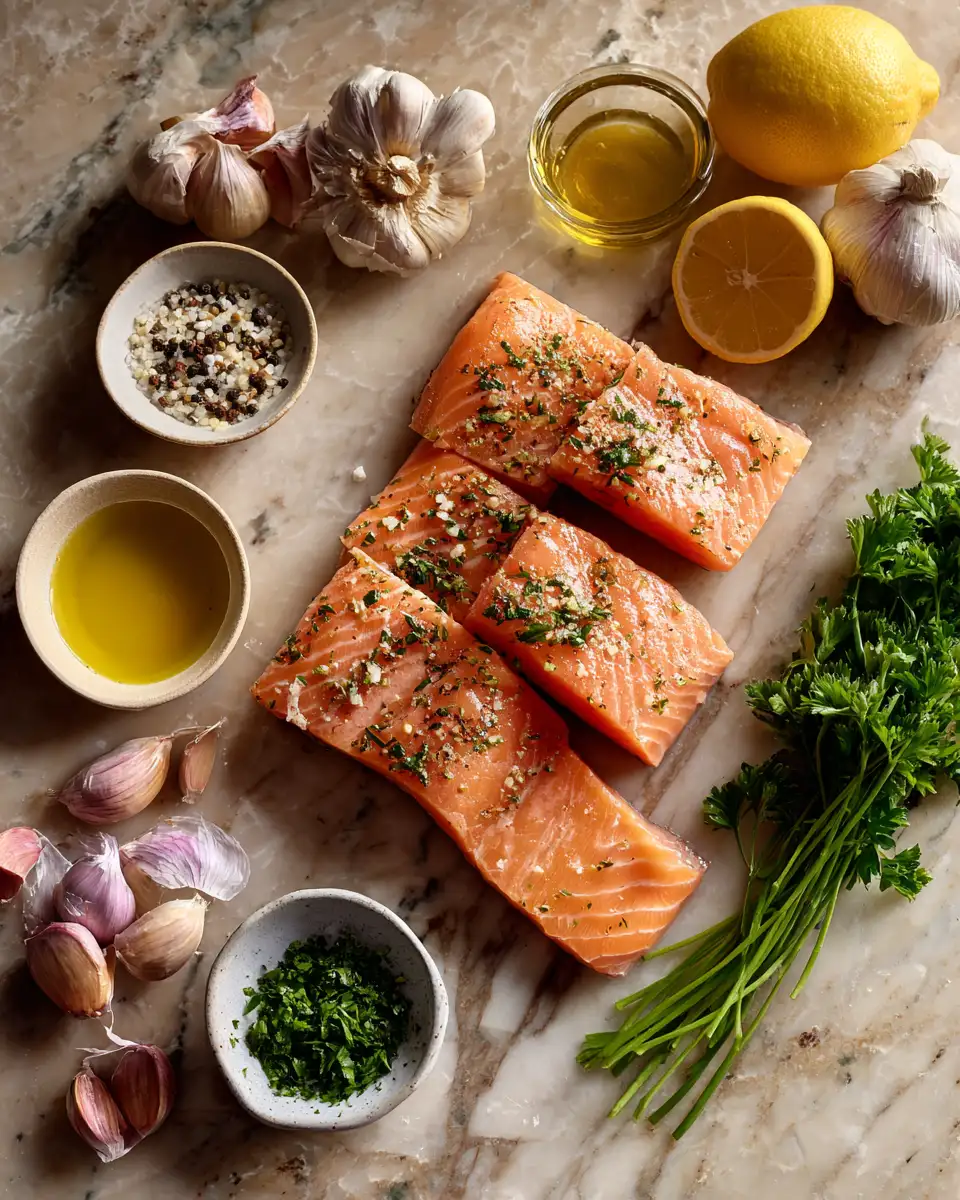 Ingredients for Speedy Gourmet Delight Lemon Butter Salmon in 15 Minutes