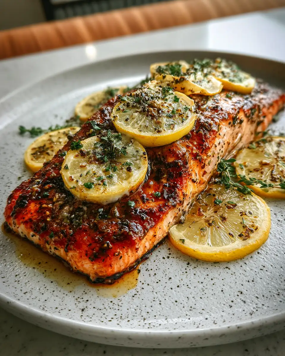 Final dish - Zesty Lemon Herb Roasted Salmon: A Flavorful Feast for Your Taste Buds