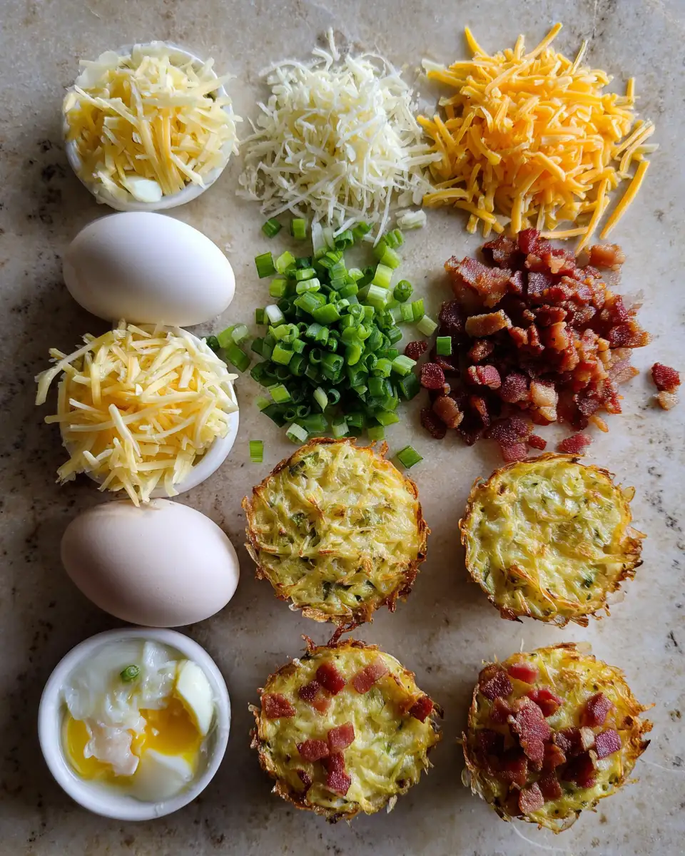 Rise and Shine with Loaded Bacon and Egg Hash Brown Muffins 4 Ingredients for Rise and Shine with Loaded Bacon and Egg Hash Brown Muffins