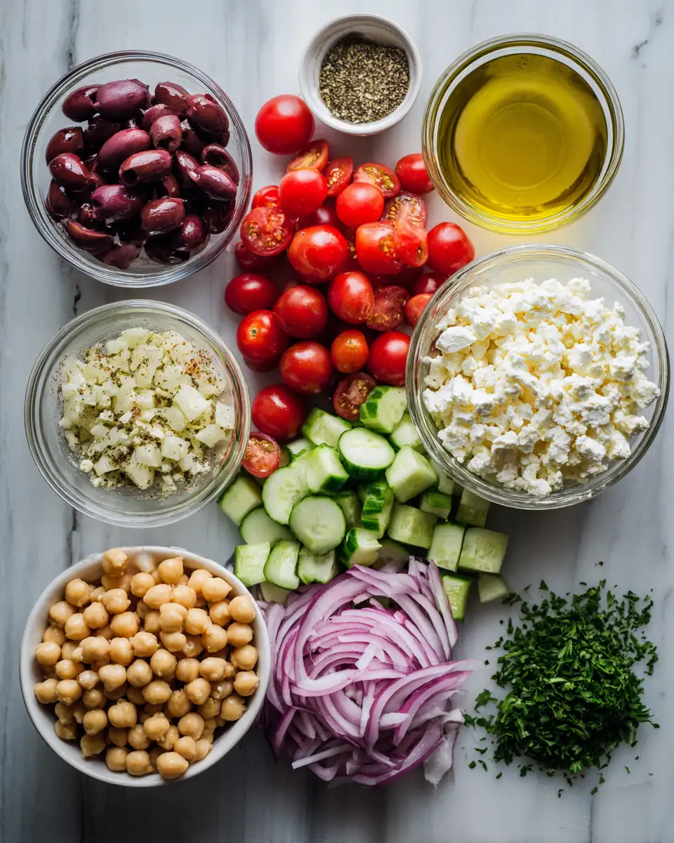 Whisk Away to the Mediterranean with Our Flavor-Packed Chickpea Salad 3 Ingredients for Whisk Away to the Mediterranean with Our Flavor-Packed Chickpea Salad