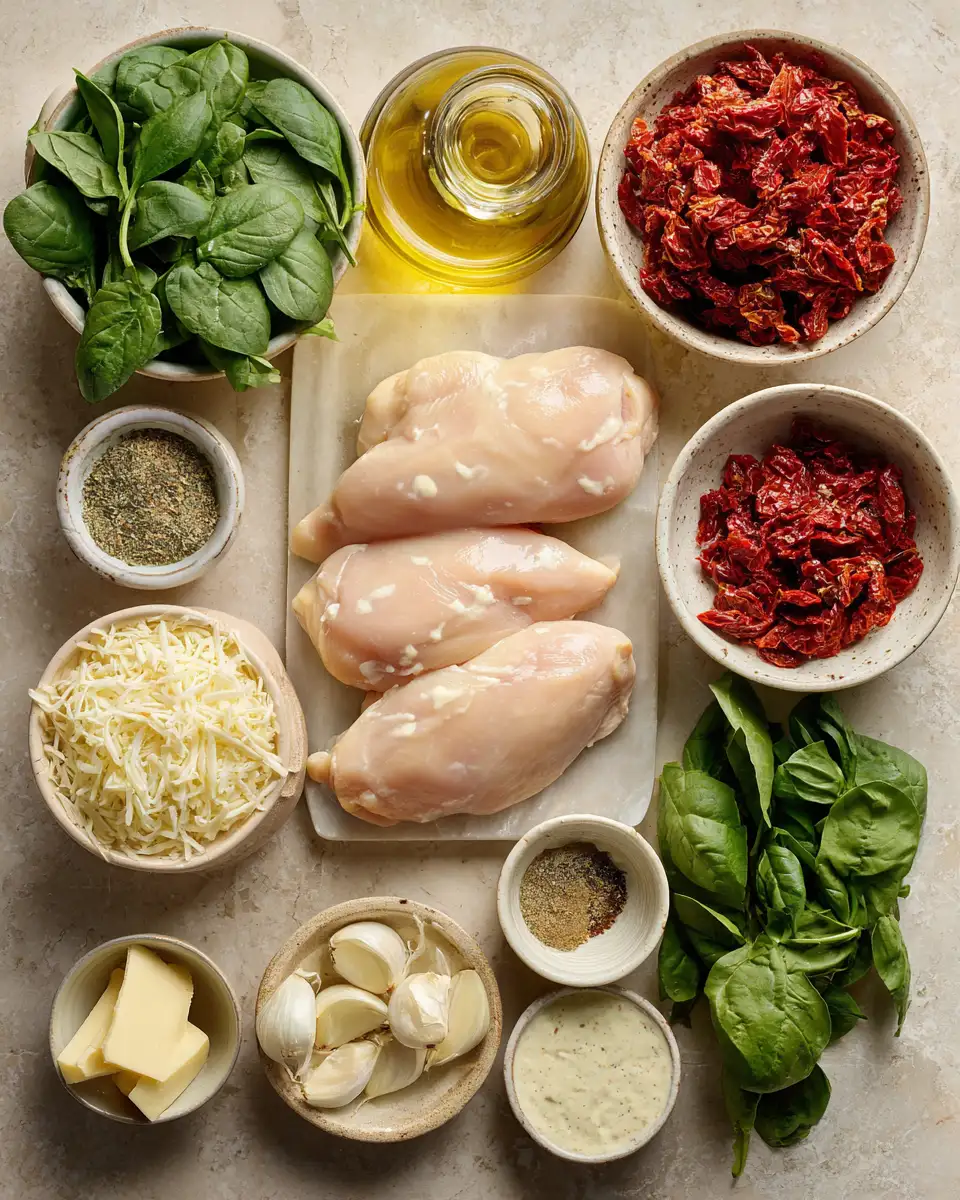 Ingredients for One-Pan Creamy Tuscan Chicken: Your New Weeknight Hero
